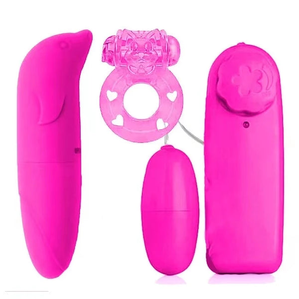 Kit Vibrador Ponto G + Vibrador Bullet +Anel Peniano com vibro