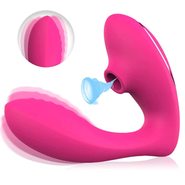 Vibrador com Sucção 10 modos de vibração Recarregável