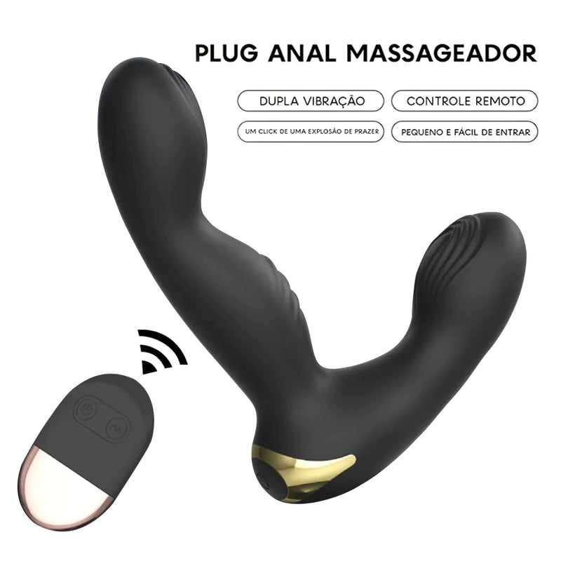 Vibrador de Prostata Recarregável com Controle Remoto